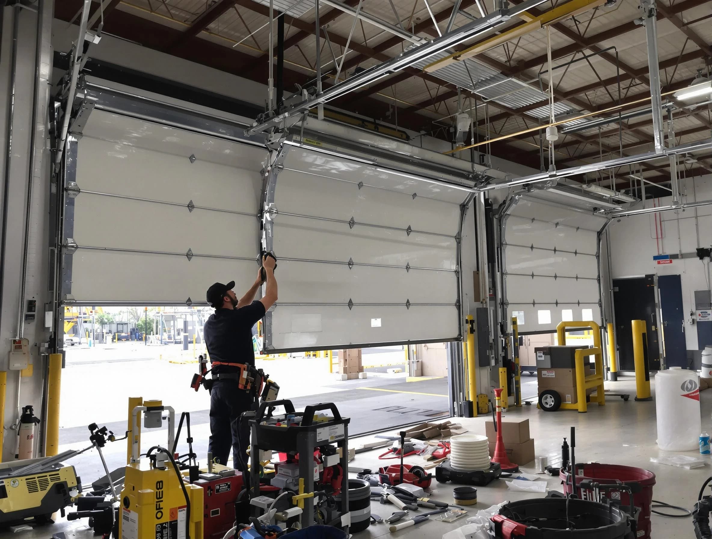 Littleton Garage Door Repair technician performing commercial garage door repair in Littleton