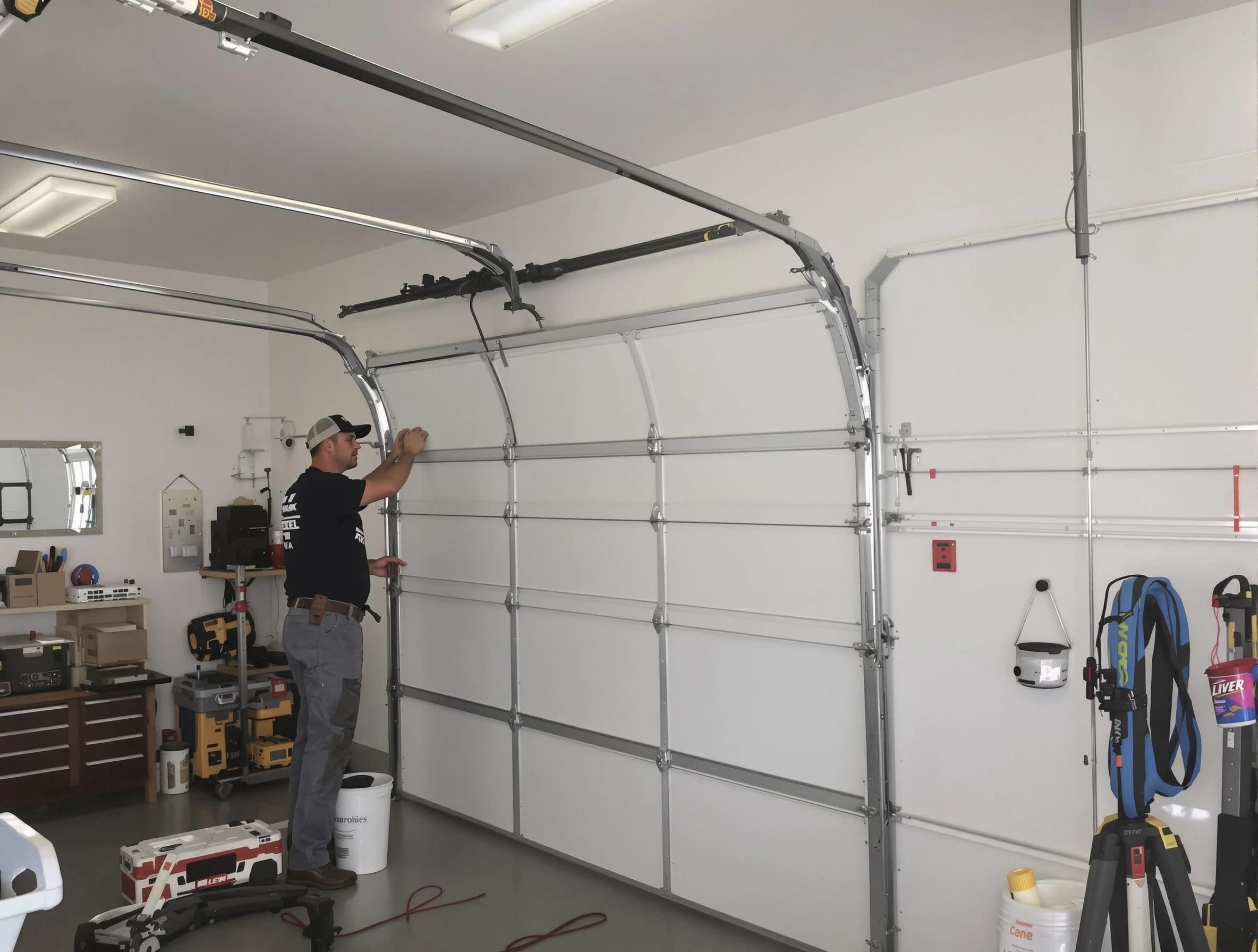 Littleton Garage Door Repair team installing new garage door in Littleton