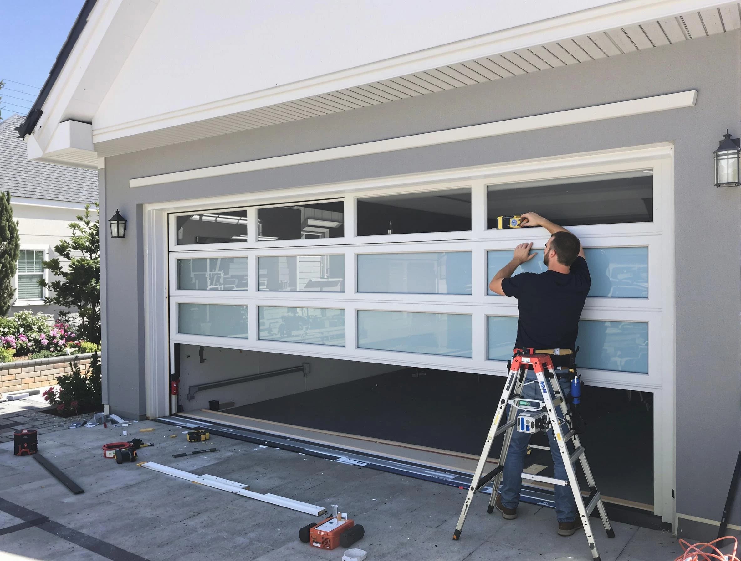 Littleton Garage Door Repair team performing garage door replacement in Littleton