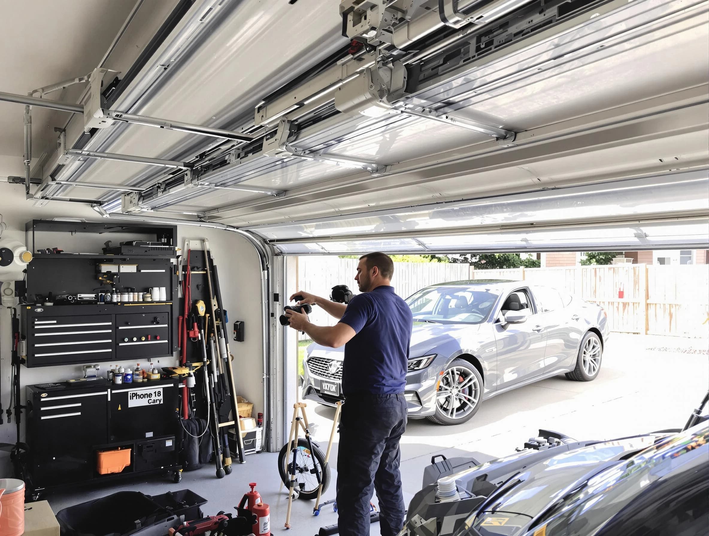 Littleton Garage Door Repair technician fixing noisy garage door in Littleton