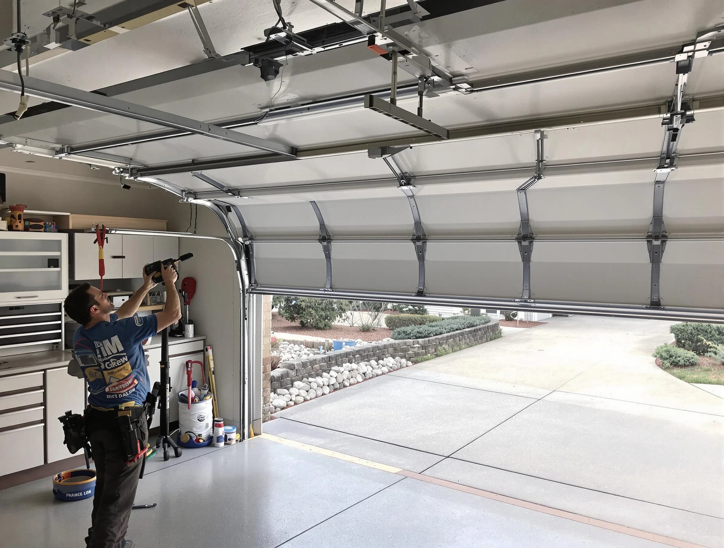 Garage door track repair service by Littleton Garage Door Repair in Littleton
