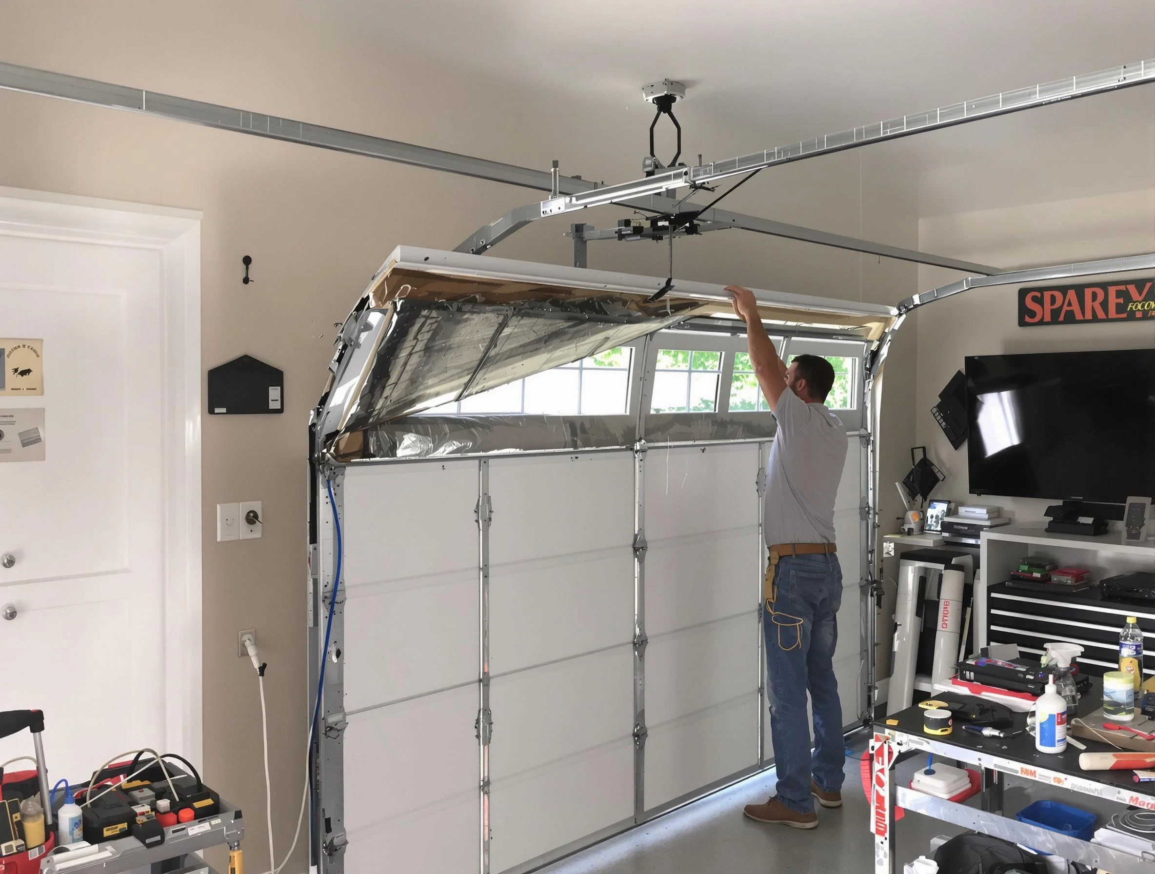 Garage door section replacement by Littleton Garage Door Repair in Littleton