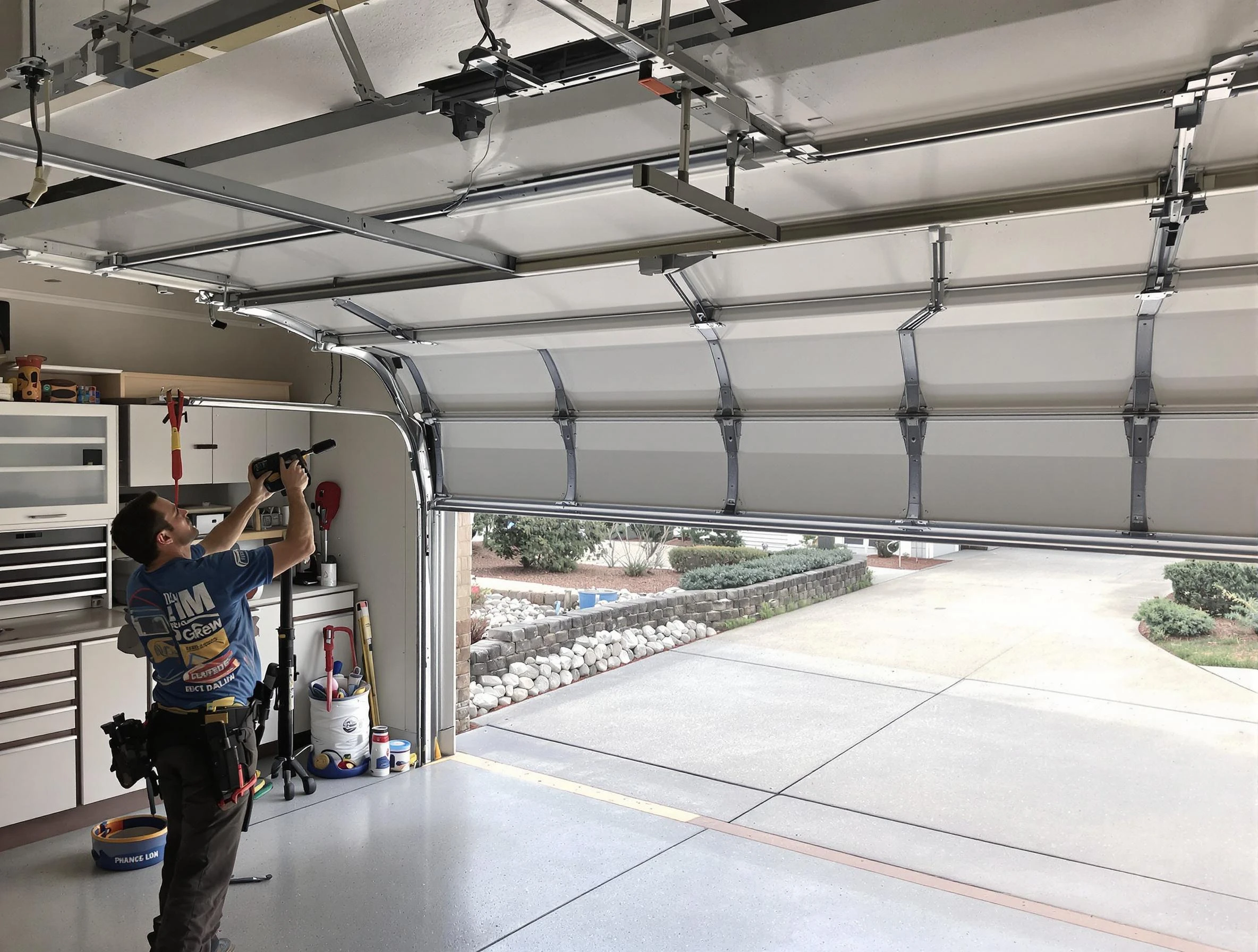 Garage door track repair service by Littleton Garage Door Repair in Littleton